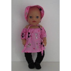 boot setje roze kat baby born little 36cm