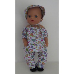 boot setje blauw hartjes baby born little 36cm