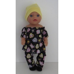boot setje zwart hartjes baby born little 36cm