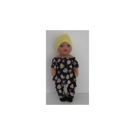 boot setje zwart hartjes baby born little 36cm