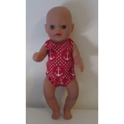 ondergoed setje rood ankers baby born little 36cm