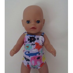 lux ondergoed setje lila dieren baby born little 36cm