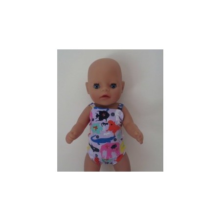 lux ondergoed setje lila dieren baby born little 36cm