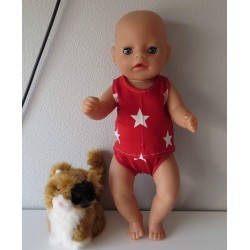ondergoed setje rood sterren baby born little 36cm