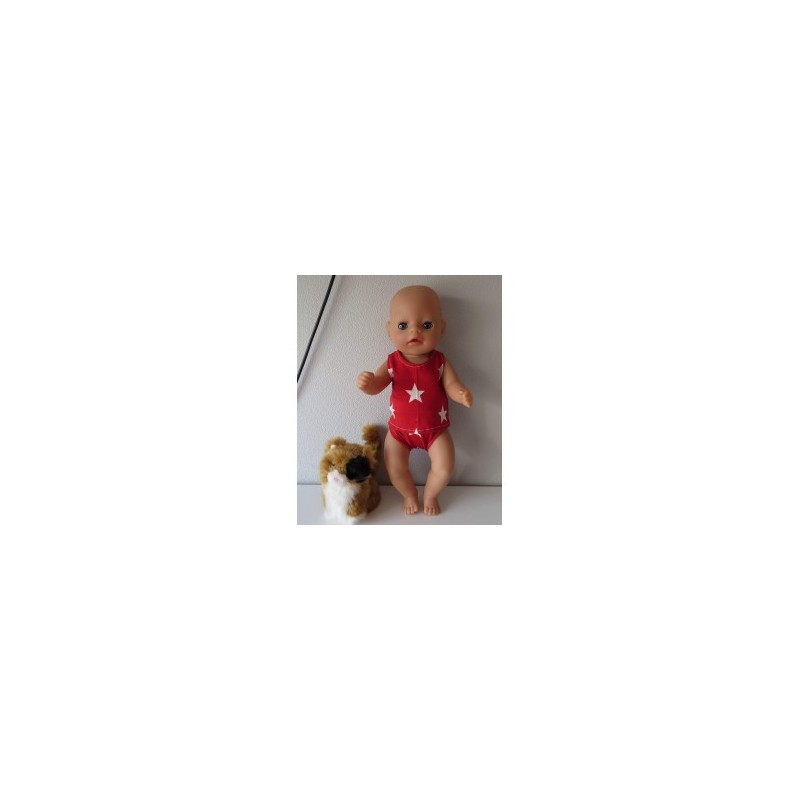 ondergoed setje rood sterren baby born little 36cm