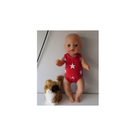 ondergoed setje rood sterren baby born little 36cm