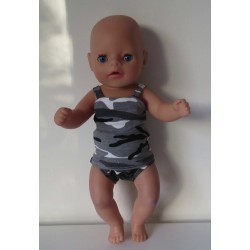 ondergoed setje leger print zwart baby born little 36cm