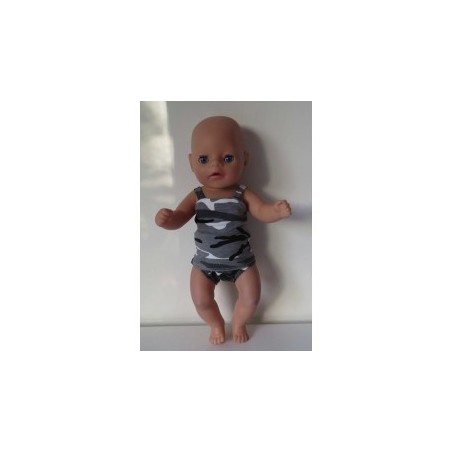 ondergoed setje leger print zwart baby born little 36cm