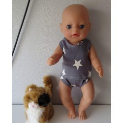 ondergoed setje grijs sterren baby born little 36cm