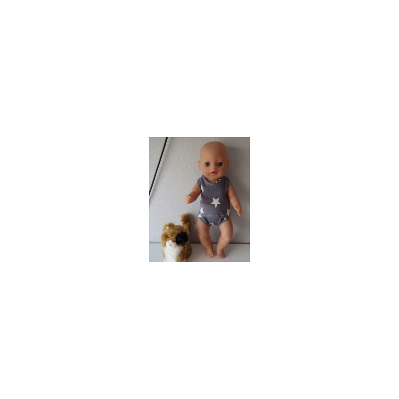 ondergoed setje grijs sterren baby born little 36cm
