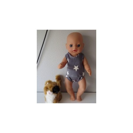ondergoed setje grijs sterren baby born little 36cm