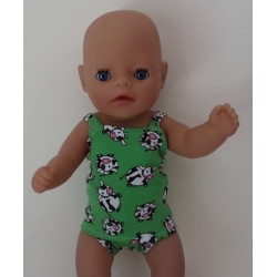 lux ondergoed setje groen koeien baby born little 36cm