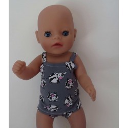 lux ondergoed setje grijs koeien baby born little 36cm