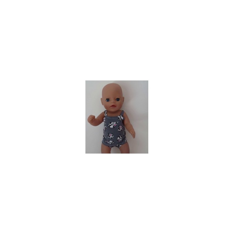 lux ondergoed setje grijs koeien baby born little 36cm