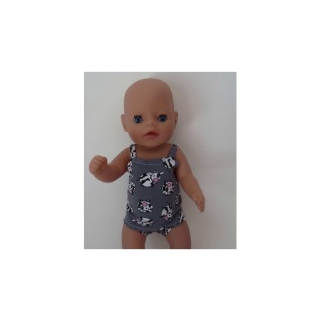 lux ondergoed setje grijs koeien baby born little 36cm