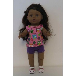 korte broek set roze uil baby born 43cm