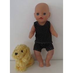 boxershort setje zwart stippen baby born little 36cm