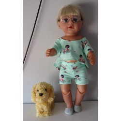 zomerse korte broek set groen meisje baby born 43cm