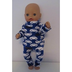 broek setje donker blauw auto's baby born little 36cm