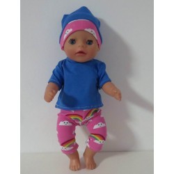 broek setje wolken baby born little 36cm