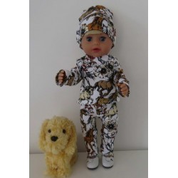 broek setje paarden baby born little 36cm