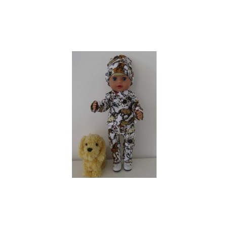 broek setje paarden baby born little 36cm