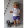 korte broek set paars vogels baby born 43cm