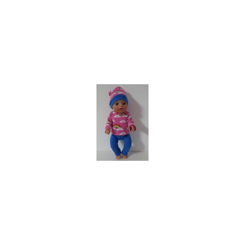 broek setje roze wolken baby born little 36cm