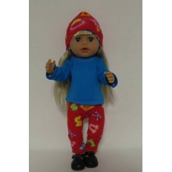 broek setje rood cijfers baby born little 36cm