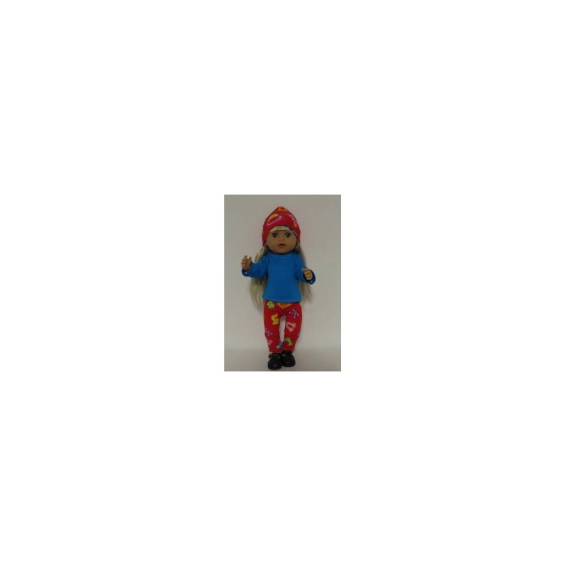 broek setje rood cijfers baby born little 36cm