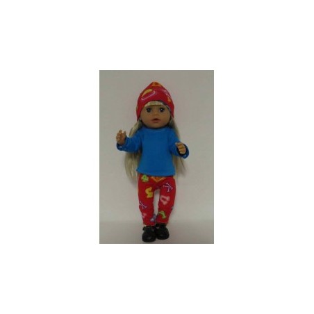 broek setje rood cijfers baby born little 36cm