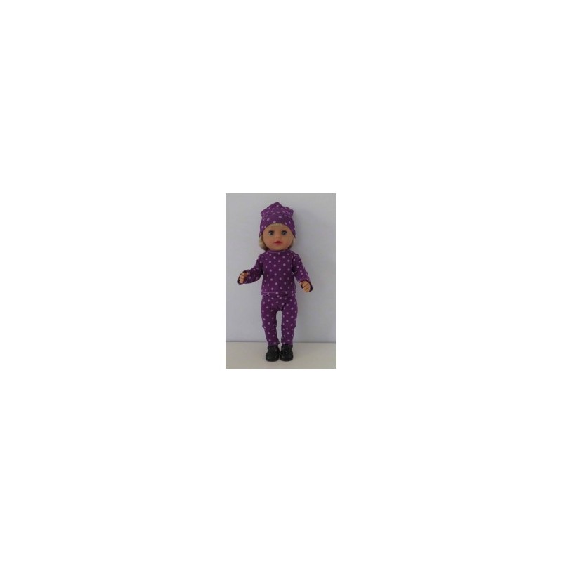 broek setje paars stippen baby born little 36cm
