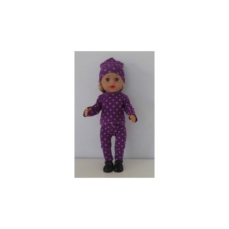 broek setje paars stippen baby born little 36cm