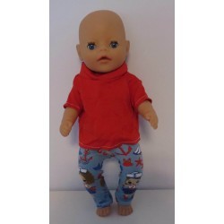 broek setje blauw meisje baby born little 36cm