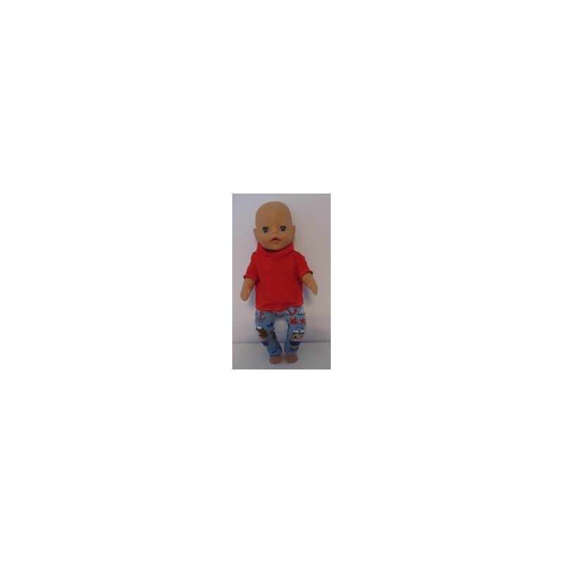 broek setje blauw meisje baby born little 36cm