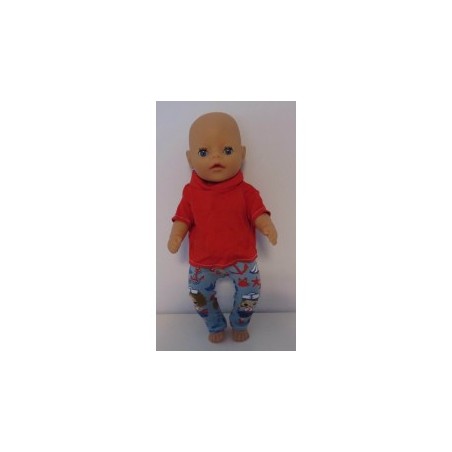 broek setje blauw meisje baby born little 36cm