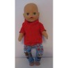 broek setje blauw meisje baby born little 36cm