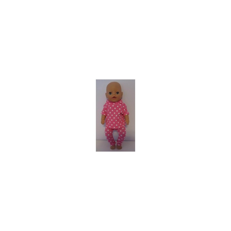broek setje roze polka dots baby born little 36cm