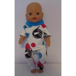 broek setje zwaluwen baby born little 36cm