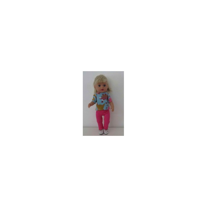 broek setje blauw dino's baby born little 36cm
