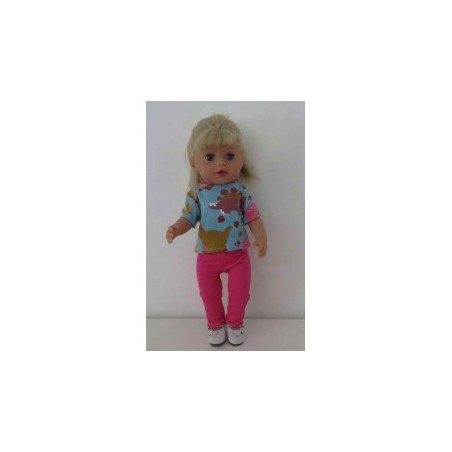 broek setje blauw dino's baby born little 36cm