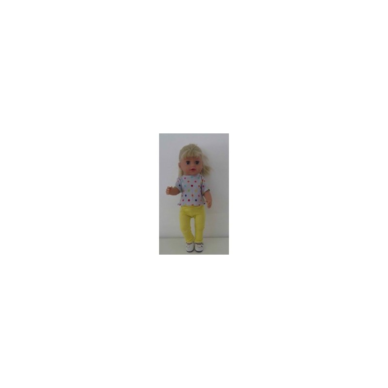 broek setje grijs stippen baby born little 36cm