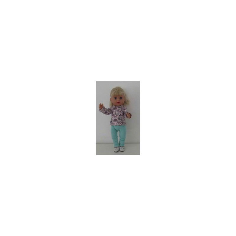 broek setje roze uil baby born little 36cm