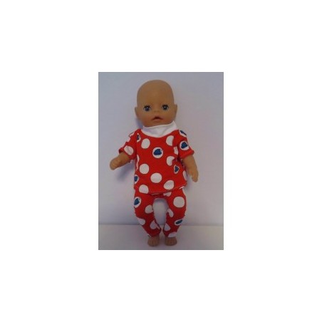 broek setje rood polka dots baby born little 36cm