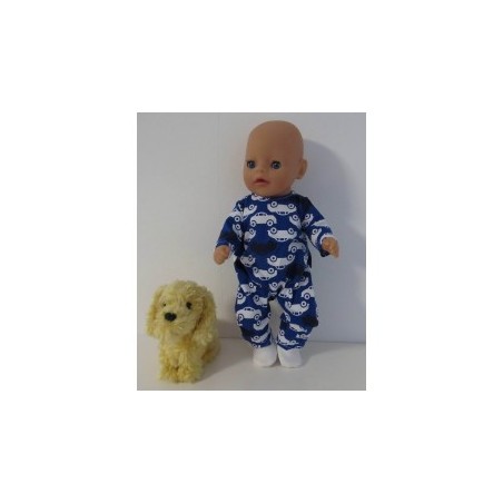 slobpak donker blauw auto's baby born little 36cm