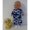 slobpak donker blauw auto's baby born little 36cm
