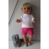 korte broek set roze gebloemd baby born 43cm
