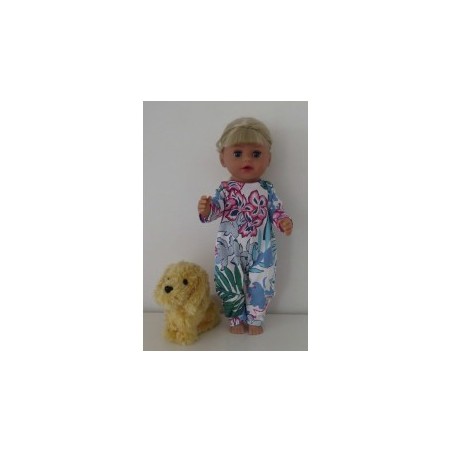 slobpak blauw met roze baby born little 36cm