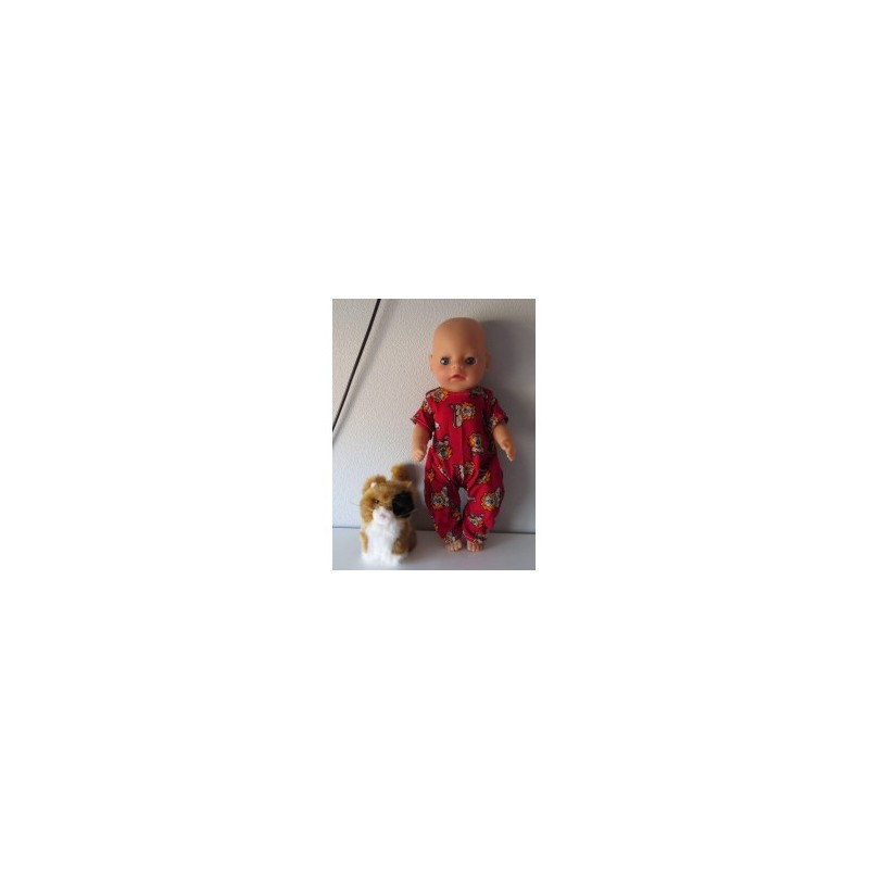 slobpak rood leeuwen baby born little 36cm