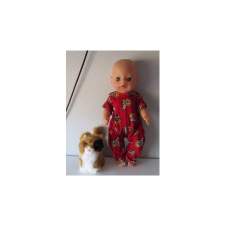 slobpak rood leeuwen baby born little 36cm
